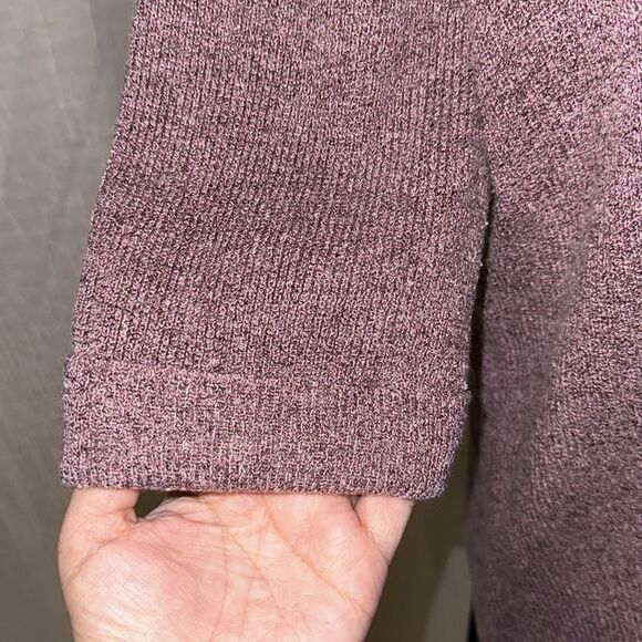 Crazy Horse LP Lavender Purple Heathered Cuffed Quarter Sleeve Cardigan - Picture 5 of 12